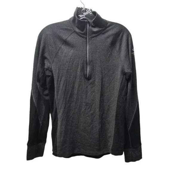 Icebreaker Wool 1/2 Zip Pullover Black Grey L - Picture 1 of 9